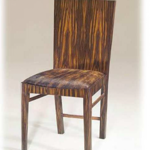 An Art Deco macassar ebony veneer side chair