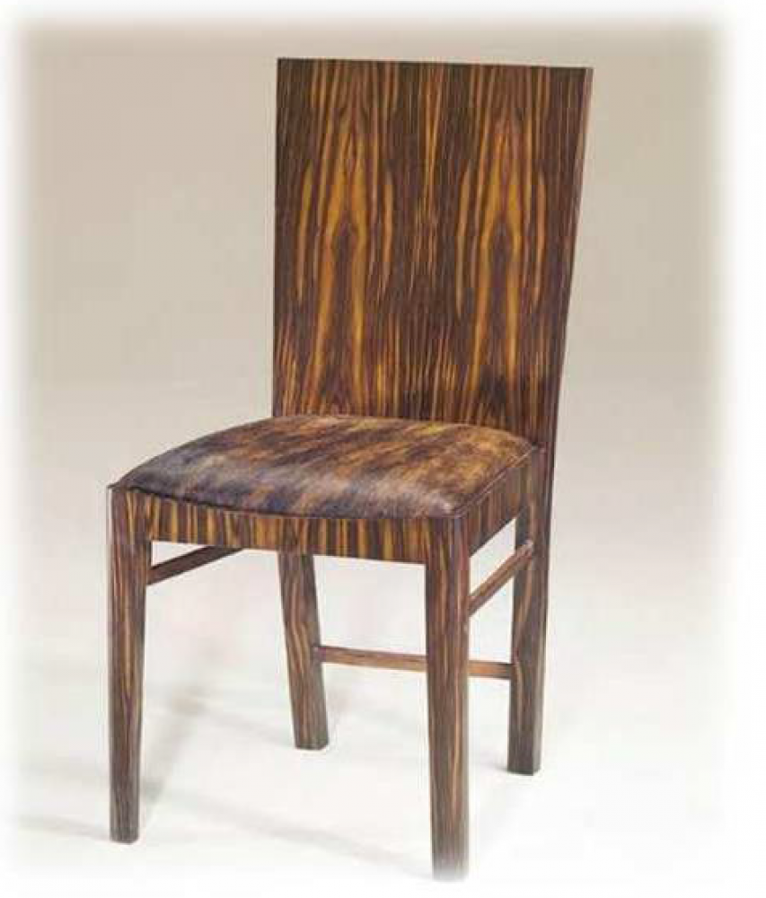 An Art Deco macassar ebony veneer side chair