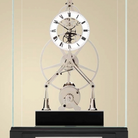 Mayfair Rhodium Plated Movement And Black Lacquer Base
