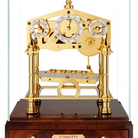 The Congreve Gold Plated Movement And Mahogany Base