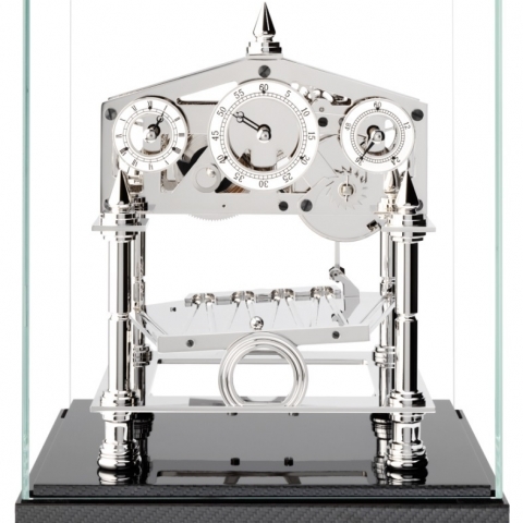 The Congreve Rhodium Plated Movement And Carbon Fibre Base