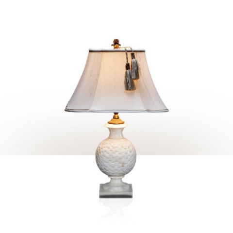 A bone and brass mounted table lamp